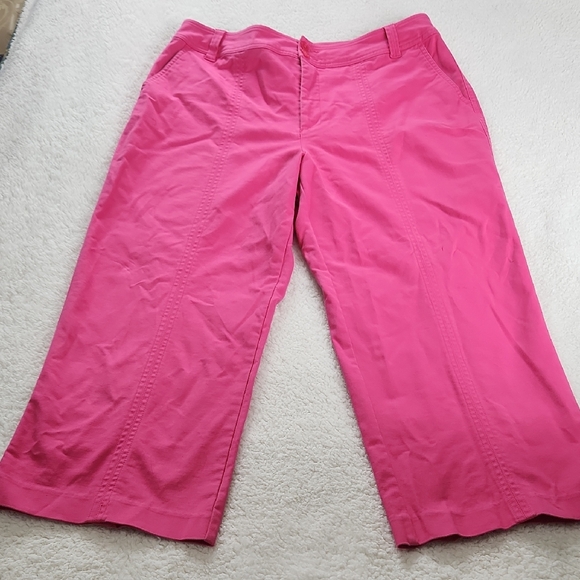 Multiples Pants - Bright Pink Wide-Leg Capri Pants 12